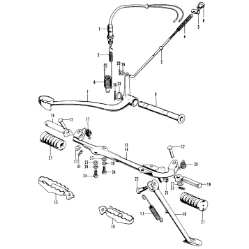 STEP BAR + SIDE STAND + BRAKEPEDAL