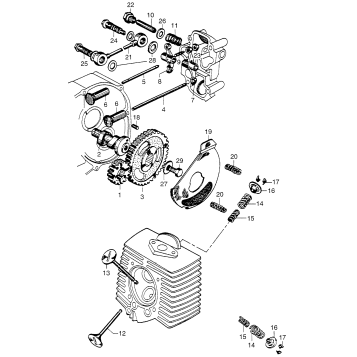 CAMSHAFT + VALVE + OIL PUMP
