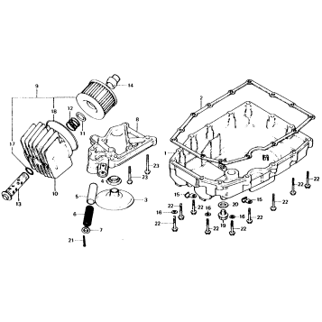 OIL FILTER + OIL PAN