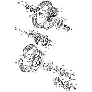 FRONT WHEEL + REAR WHEEL