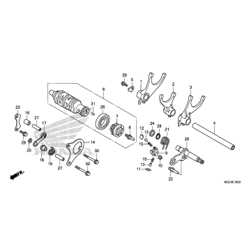 GEARSHIFT DRUM@GEARSHIFT FORK
