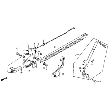 GEARSHIFT PEDAL + BRAKE PEDAL + KICK STARTER ARM 83