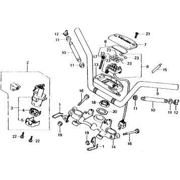 HANDLEBAR + TOP BRIDGE + KEY SET