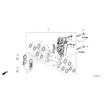 LEFT FRONT BRAKE CALIPER