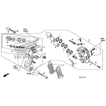 LEFT FRONT BRAKE CALIPER ('08-)
