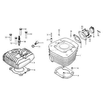 CYLINDER HEAD + CYLINDER