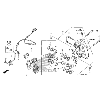 RIGHT FRONT BRAKE CALIPER