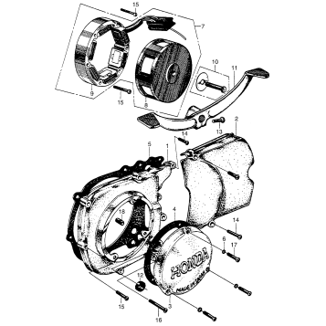 LEFT CRANKCASE COVER + ALTERNATOR