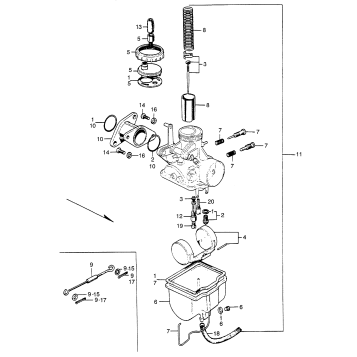 CB/CL175RIGHT CARBURETOR