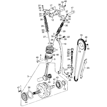 CAMSHAFT + CHAIN TENSIONER + CRANKSHAFT