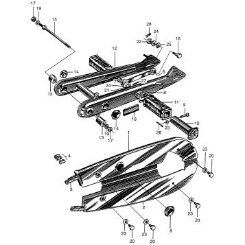 CA175 SWINGARM + REAR FENDER