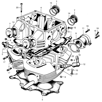 CAM CASE + CYLINDER HEAD