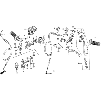 HANDLE LEVER + SWITCHES + CABLES