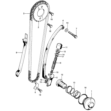 CAM CHAIN TENSIONER + OIL FILTER SCREEN