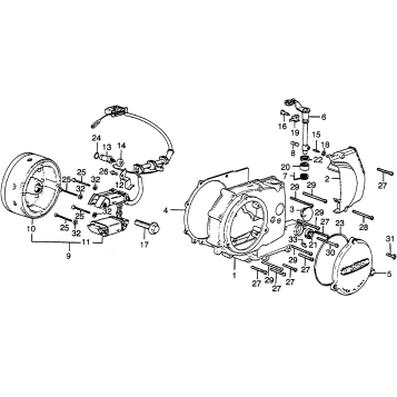LEFT CRANKCASE COVER + ALTERNATOR