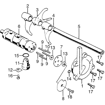GEARSHIFT FORK + DRUM