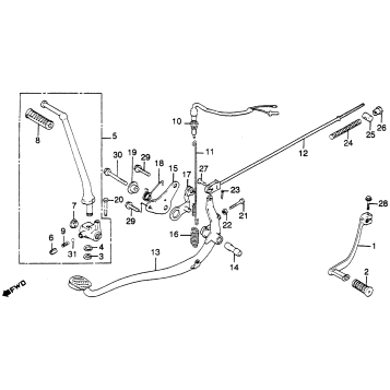 BRAKE PEDAL + GEARSHIFT PEDAL
