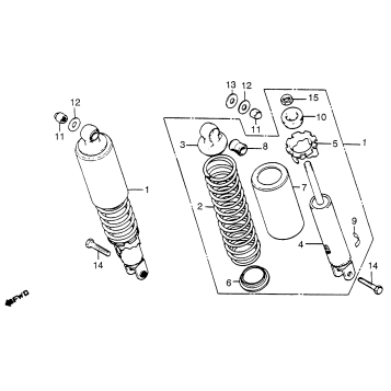 REAR SHOCK ABSORBER 81-82