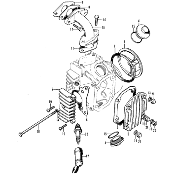 CYLINDER HEAD COVER + INLETPIPE + SPARK PLUG