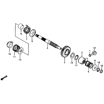 KICK STARTER SPINDLE