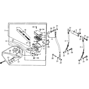 FRONT BRAKE MASTER CYLINDER + BRAKE CONTROL LEVER