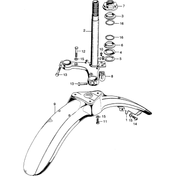 STEERING STEM + FRONT FENDER
