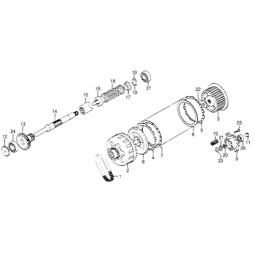 CLUTCH + FINAL GEARSHAFT