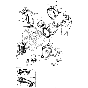 CYLINDER HEAD COVER + POINTS BASE