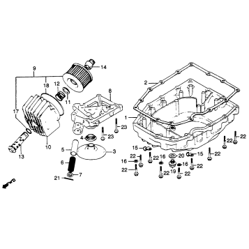 OIL FILTER + OIL PAN