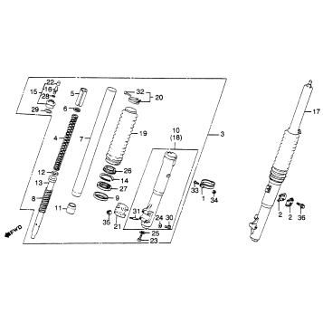 XL500R FRONT FORK 82