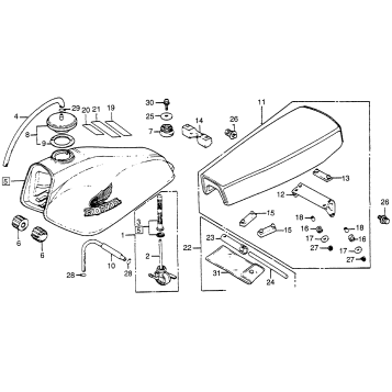 TOOL KIT + FUEL TANK + SEAT 81-82