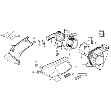 AIR CLEANER + SIDE COVER 83-84
