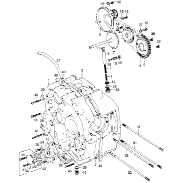 CRANKCASE + CAM CHAIN TENSIONER