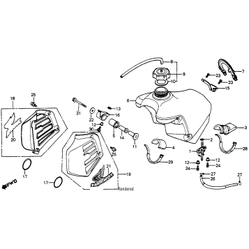 FUEL TANK + RADIATOR SHROUD 81
