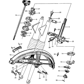 CB/CL160STEERING STEM + FRONT FENDER