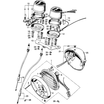 SPEEDOMETER + TACHOMETER + HEADLIGHT