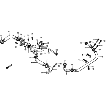 THERMOSTAT + WATER PIPE
