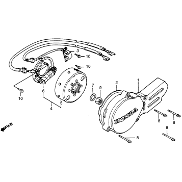 LEFT CRANKCASE COVER + ALTERNATOR