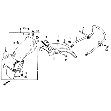 CB750K/LREAR FENDER 79-82