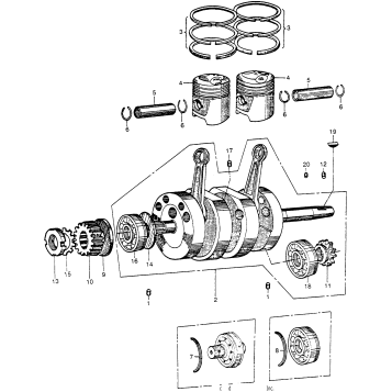 CRANKSHAFT + CONNECTING ROD + PISTON