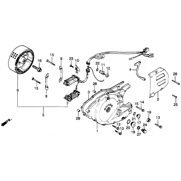 LEFT CRANKCASE COVER ALTERNATOR + LEFT 78-81