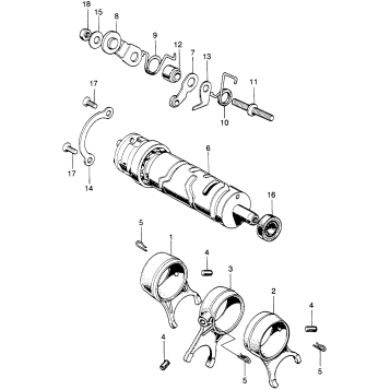 GEAR SHIFT FORK + DRUM