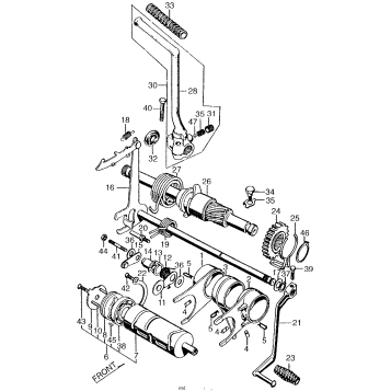 GEARSHIFT DRUM + KICK STARTER + GEARSHIFT SPINDLE