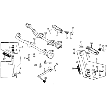 GEARSHIFT PEDAL + FOOTPEGS + SIDE STAND