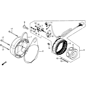 ALTERNATOR COVER + ALTERNATOR