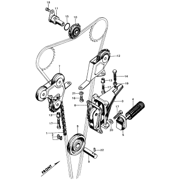 CAM CHAIN + TENSIONER + GUIDEROLLER