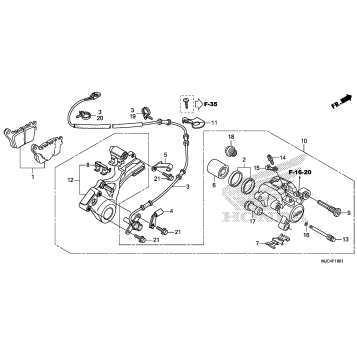 REAR BRAKE CALIPER       (CBR600RA)