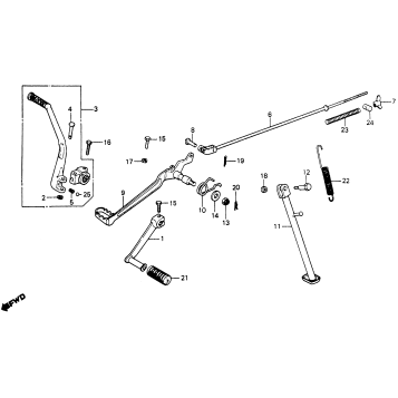 GEARSHIFT PEDAL + BRAKE PEDAL + KICK STARTER ARM
