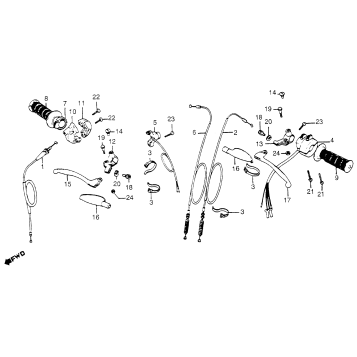 HANDLE LEVER + SWITCHES + CABLES