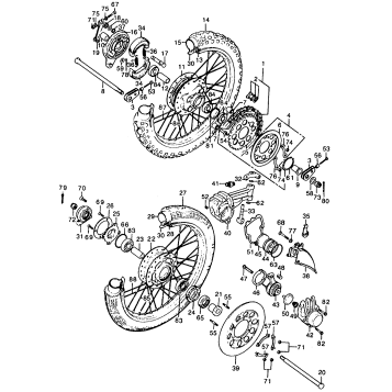 CB FRONT WHEEL + REAR WHEEL